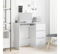 AJJHUUKI Bureaux de bureau en bois laqué blanc brillant 90 x 45 x 76 cm