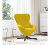 AJJHUUKI Chaise Oeuf Velours Jaune 63 x 73 x 90 cm