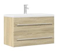 AJJHUUKI Ensemble de meubles de salle de bain - Meuble lavabo en bois ancien - 80 x 38,5 x 48 cm - Bois d'ingénierie