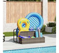 AJJHUUKI Fournitures ménagères - Rangement et organisation - Flotteur de piscine - Gris - 110 x 100 x 57 cm - En polyrotin