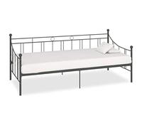 AJJHUUKI Home-Lits & Accessoires,Lits & Cadres de lit,284670 DayBed Frame without Mattress Grey Metal 90x200 cm