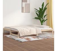 AJJHUUKI Home-Lits et accessoires, lits et cadres de lit, lit gigogne sans matelas 2 x (90 x 200) cm en pin massif