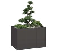 AJJHUUKI Jardinière en acier pour pelouse et jardin Noir 120 x 80 x 80 cm