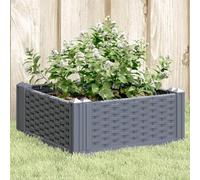 AJJHUUKI Jardinière pour pelouse et jardin - Pots et jardinières - Avec piquets - Bleu et gris - 42,5 x 42,5 x 28,5 cm - PP
