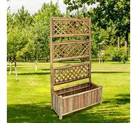 AJJHUUKI Jardinière surélevée avec treillis en bambou 70 cm