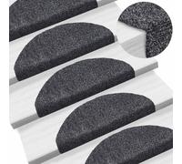AJJHUUKI Maison et jardin, fournitures ménagères, tapis d'escalier-maison-15pcs auto-adhésifs tapis d'escalier aiguille poinçon 65 x 21 x 4 cm gris foncé