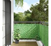 AJJHUUKI Quincaillerie, clôtures et barrières, panneaux de clôture, maison-balcon, brise-vue aspect végétal, vert, 400 x 75 cm, PVC