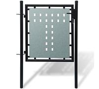 AJJHUUKI Quincaillerie, clôtures et barrières, portails-maison-porte simple, noir, 100 x 150 cm