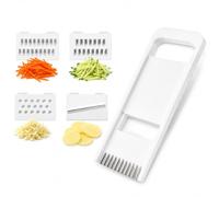 AJNZAU 1 Pièce Mandoline Cuisine, Râpe Multifonction 5 Lames, Acier Inoxydable, Parfaite Pour Râper, Couper, Émincer Pommes De Terre, Carottes, Concombres