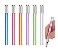 AJNZAU 6 Pièces Rallonge De Stylo, Zone De Préhension Allongée Robuste Et Durable, Rallonge De Crayon Réglable Pour Croquis, École, Atelier De Peinture (Métal, Multicolore)