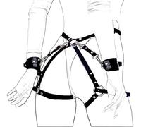AJOHBM Cosplay avec Sangle de yoga ajustable en cuir et Party Punk Sĕ Shop Noir pour looks originaux-Y8D12W