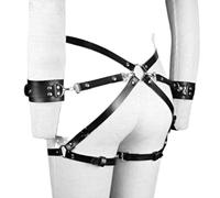 AJOHBM Cosplay + Sangle de yoga ajustable en cuir para Party Punk Noir-Y7D22W