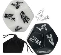 AJOHBM Couples Dice Game y Fun, Conversation Starters + & Romantic Challenges - Glow in The Dark for Date Night-Y9D18W