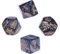 AJOHBM Dés de l'Intimité Couple: Jeu de Société Noir 4 Pièces avec 12 Positions et 60 Actions pour Jeu de Chambre pour Mari et Femme 1031