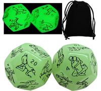 AJOHBM Dés polyédriques acryliques pour Couple - 2 pièces, Sac de Rangement pour soirées - Y11D27W