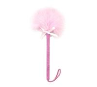 AJOHBM Fouet en Plumes de 25 cm, Manche tressé en Chanvre Jeu de rôle Fouet à pagaie équitation équestre (Rose)