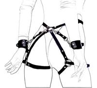 AJOHBM Jarretelles Gothique Noir - Punk Chaîne en Cuir réglable, Harnais Ceinture de Jambe - Y11D27W