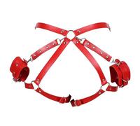 AJOHBM Jarretelles Punk en Cuir - Chaîne Gothique réglable, Harnais Ceinture de Cuisse Noir - Y11D27W