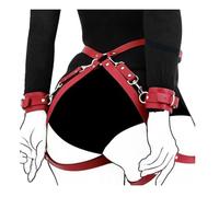 AJOHBM Jarretelles Réglable Noir - Harnais Punk Gothique, Chaîne en Cuir Ceinture de Jambe - Y11D27W