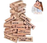 AJOHBM Jeu de Construction 48 Blocs en Bois pour Couples, Jeu de Proximité pour la Chambre, Cadeau Audacieux pour Sposi, Complicité à Deux 1028