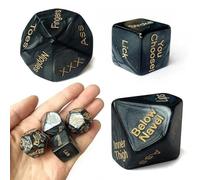 AJOHBM Jeu de Dés pour Couples, 4 Pièces Noir: pour Jeu de Chambre à Deux, 12 Positions et 60 Actions pour Renforcer l'Intimité 1031