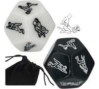 AJOHBM pour Vos soirées en Couple - 2 dés polyédriques acryliques, Sac de Rangement Inclus - Y1D19WX6