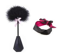 AJOHBM Racchetta Con bastone di piume Nastro Maschera per gli Occhi Set di Due pezzi