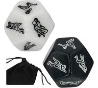 AJOHBM Set de 2 Con Dés Polyédriques y acryliques + aléatoires Sac fourni couples-Y7D1W