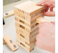 AJOHBM Torre de Bloques de Madera 48 Piezas Para Parejas, Juego Portátil Para Dormitorio, Set Completo Para Dos Personas, Regalo Para Esposos 1031