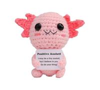 Ajolot positif, jolot de crochet positif, jouet inspirant en tricot, peluche de soutien émotionnel, tricotée amusante Axolotl Jouet inspirant en tricot pour décoration