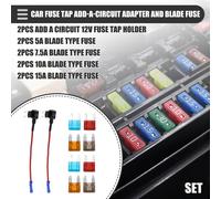 Ajouter a Circuit Mi-ni Fusible Robinet Set W /5A 7.5A 10A 15A Lame Type Fusible