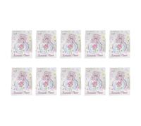 Ajouter sur carte de message, ours | Lot de 10 notes de vœux pliables en papier avec motif bouquet 3D, 98 x 67 mm