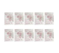 Ajouter sur la carte de message, rose | Lot de 10 notes de vœux pliables en papier avec motif bouquet 3D, 98 x 67 mm