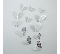 Ajoutez de la profondeur et de la dimension à votre intérieur avec les autocollants muraux papillon 3D disponibles en trois couleurs élégantes (argenté)