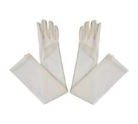 Ajoutez une touche d'élégance avec des gants transparents légers en gaze en tulle pour robe de mariée - Gants transparents pour opéras, etc. - Rouge - 55 cm, Blanc 55 cm, 6,75