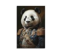 Ajoutez une touche d'humour à votre salle de bain avec ce poster unique de panda en costume de Napoléon - Impression 1_4 - Peinture décorative sur toile - Décoration murale moderne pour chambre à