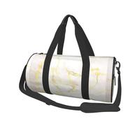 Ajoutez Votre Texte en marbre doré Blanc Moderne élégant, Sac de Voyage de Grande capacité, Sac à Main Rond, Sac de Voyage de Sport, fourre-Tout, Sac de Fitness