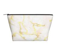 Ajoutez Votre Texte en marbre doré Blanc Moderne élégant, Trousse de Toilette Trousse de Maquillage Sac à cosmétiques Trousse de Toilette de Voyage Portable