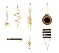 Ajouts aviaires sûrs et stimulants Contenant des Objets à mâcher et des Crochets Solides, Accessoires pour Cage à calopsittes
