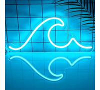 Ajoyferris Panneau néon à DEL pour décoration murale à intensité variable - Panneau lumineux à DEL en forme de vagues - Panneau lumineux à DEL pour salon, chambre à coucher, bureau, bar, fête, cadeau