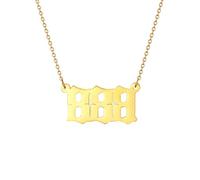 AJRUIER Engel Nummer Halskette,Frauen Mädchen Gold 888 Halsband Anhänger Chokerhalskette Spirituelle Numerologie Schmuck