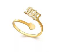 AJRUIER Engelszahlen Ring für Frauen Goldzahl 111 222 333 444 555 777 999 Numerologie verstellbare Fingerringe minimalistischer Schmuck, Ring mit der Zahl 999