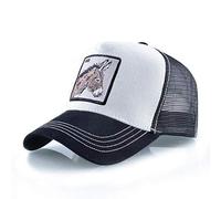 AJSJ Casquettes De Baseball Eagle Broderie Hip Hop Chapeaux Hommes Respirant Maille Os Mode Streetwear Casquette De Camionneur Femmes, Âne Blanc, 56-59 Cm