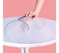 AJSJ Protecteur De Couverture De Table Transparent, Tapis De Table Anti-Chaud Nappes Transparentes pour Bureau Ordinateur Bureau Canapé Table À Manger 2mm-Ronde 95cm