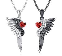 AJTUTUS Collier avec pendentif en forme de cœur, bijoux avec ailes d ' ange et du diable, idéal pour un usage quotidien, d ' amour personnalisé