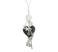 AJTUTUS Collier de déclaration réglable à la mode avec des points détachables coeurs étoile et charme de champignon charme de chaîne de cou unique collier de coeur en pointillé fait à la main