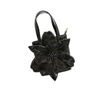 AJTUTUS Élégant sac à main de soirée en polyuréthane avec motif floral pour mariage, bal de fin d'année, événement, Noir