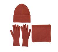 AJTUTUS Ensemble d'accessoires d'hiver 3 pièces en tricot doux avec bonnet, écharpe, gants tricotés pour adultes et adolescents, unisexe, tenue d'école et décontractée, accessoires pour temps froid