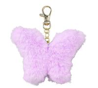 AJTUTUS Porte-clés mignon en peluche avec breloque papillon en peluche pour sac à main, sac à dos, sac à main, violet, As detailed discription