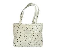 AJTUTUS Sac à bandoulière matelassé en coton renforcé avec motif à carreaux en forme de cœur - Grande capacité - Pour faire du shopping, voyager - Léger, Cœur noir.